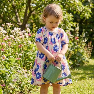 Double gauze/musselin Flowers blue by JENNIFER BOURON ORGANIC