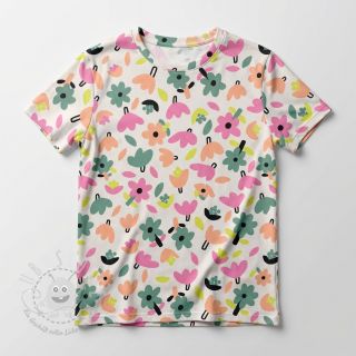 Baumwollstoff Flowers natural/green by JENNIFER BOURON ORGANIC