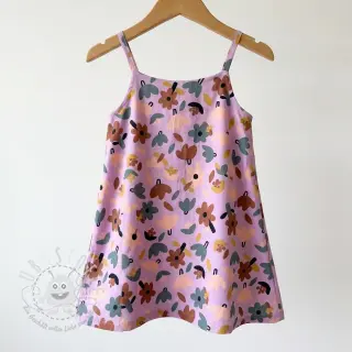 Baumwollstoff Flowers lavender by JENNIFER BOURON ORGANIC