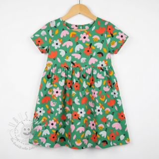 Baumwollstoff Flowers green by JENNIFER BOURON ORGANIC