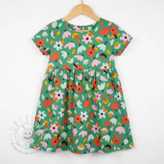Baumwollstoff Flowers green by JENNIFER BOURON ORGANIC