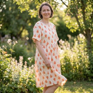 Double gauze/musselin Pears peach by JENNIFER BOURON ORGANIC