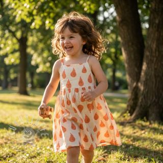 Double gauze/musselin Pears peach by JENNIFER BOURON ORGANIC