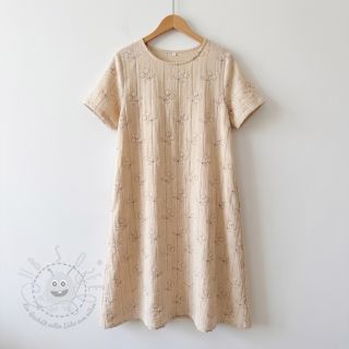 Double gauze/musselin STEPPED Cherries natural