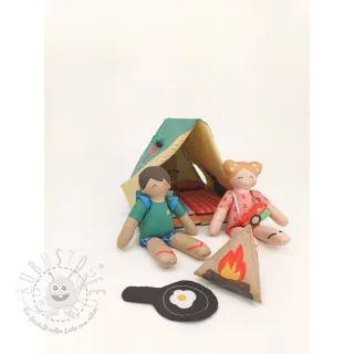 Baumwollstoff Lets go camping PANEL digital print