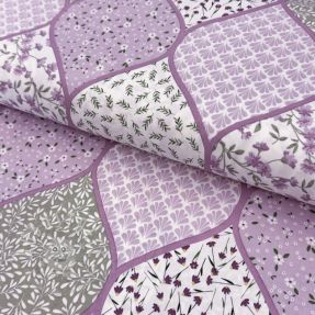 Baumwollstoff Flowers patchwork lilac