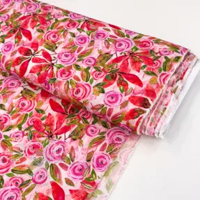 Viskosestoff RAYON POPLIN Printed Rosie design A