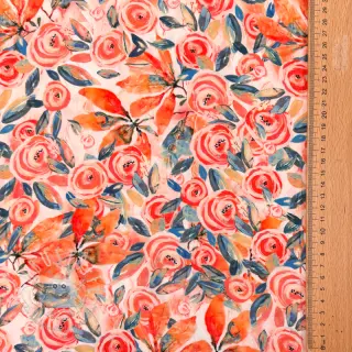 Viskosestoff RAYON POPLIN Printed Rosie design B