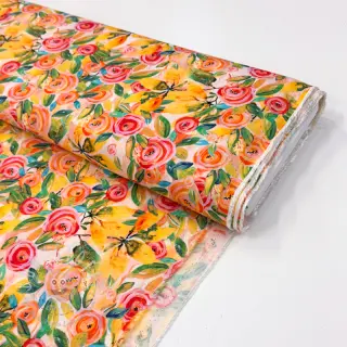 Viskosestoff RAYON POPLIN Printed Rosie design C