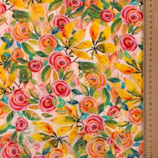 Viskosestoff RAYON POPLIN Printed Rosie design C
