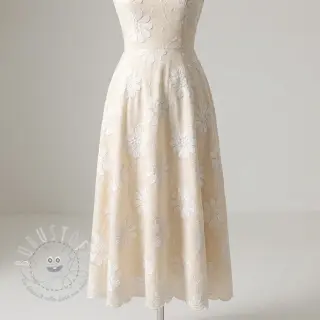 Baumwollstoff EMBROIDERY Bellagio cream