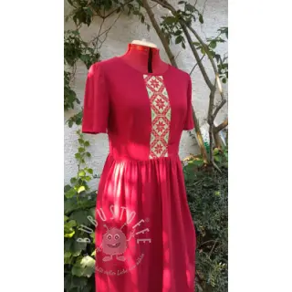 Leinenstoff gewaschen dark red