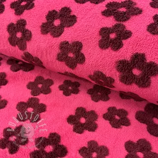Mantelstoff TEDDY Flower power bordeaux