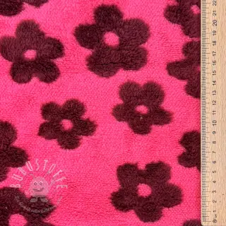 Mantelstoff TEDDY Flower power bordeaux