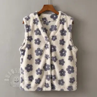 Mantelstoff TEDDY Flower power lavender
