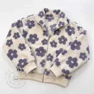 Mantelstoff TEDDY Flower power lavender