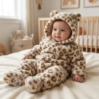 Mantelstoff TEDDY Panthera light brown