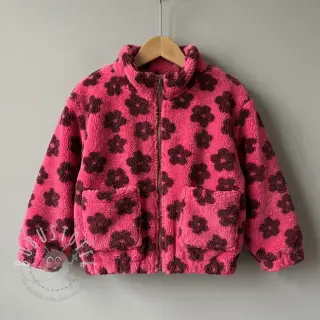 Mantelstoff TEDDY Flower power bordeaux