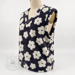 Mantelstoff TEDDY Flower power off white