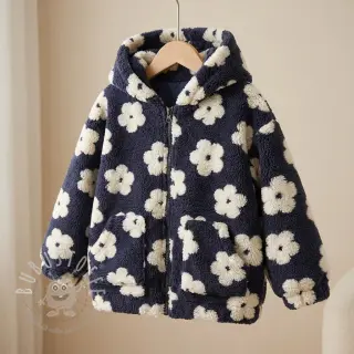 Mantelstoff TEDDY Flower power off white