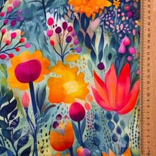 Jersey VISCOSE LYCRA HEAVY Tulips design E