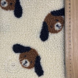 Mantelstoff TEDDY JACQUARD Dogs brown