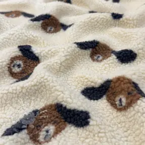 Kabátovina TEDDY JACQUARD Dogs brown