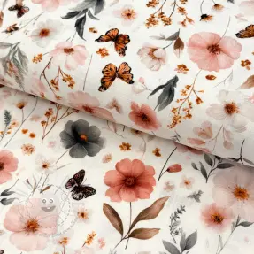 Viskosestoff leinen Flower sea design D