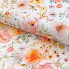 Viskosestoff leinen Floral design A