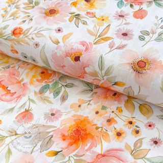 Viskosestoff leinen Floral design A