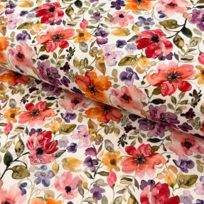 Viskosestoff leinen Floral design B