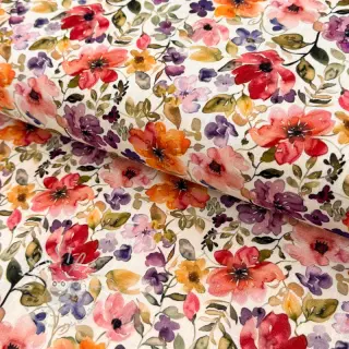 Viskosestoff leinen Floral design B