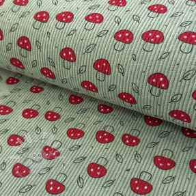Cord STRETCH Little mushrooms old green