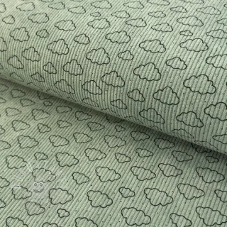 Cord STRETCH Little clouds old green