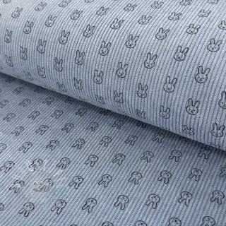 Cord STRETCH Little bunny old blue