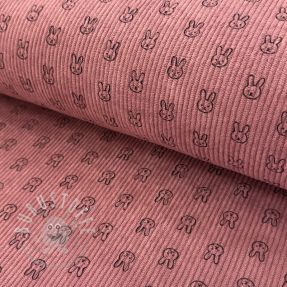 Cord STRETCH Little bunny old pink