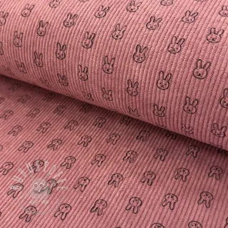 Cord STRETCH Little bunny old pink