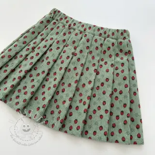 Cord STRETCH Little strawberries old green