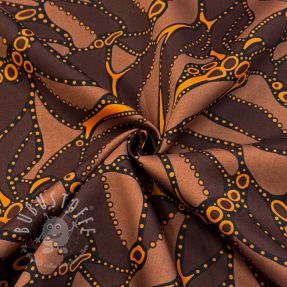 Baumwollstoff SATIN Abstract dark brown