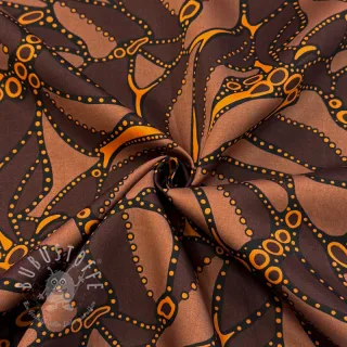 Baumwollstoff SATIN Abstract dark brown
