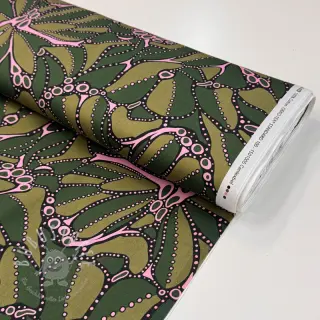 Baumwollstoff SATIN Abstract dark green