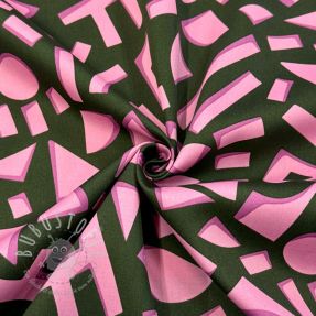 Baumwollstoff SATIN Geometric dark green