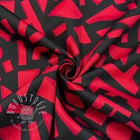Baumwollstoff SATIN Geometric dark red