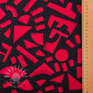 Baumwollstoff SATIN Geometric dark red