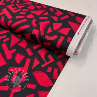 Baumwollstoff SATIN Geometric dark red