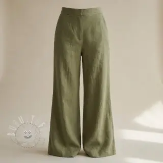 Viskosestoff leinen SPANDEX moss green