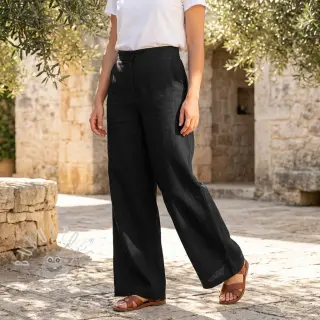 Viskosestoff leinen SPANDEX black