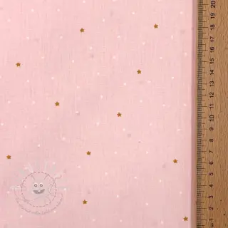 Baumwollstoff Sweet bear star light rose ORGANIC