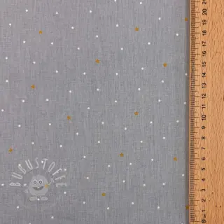 Baumwollstoff Sweet bear star light grey ORGANIC