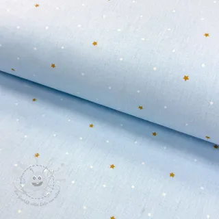 Baumwollstoff Sweet bear star light blue ORGANIC
